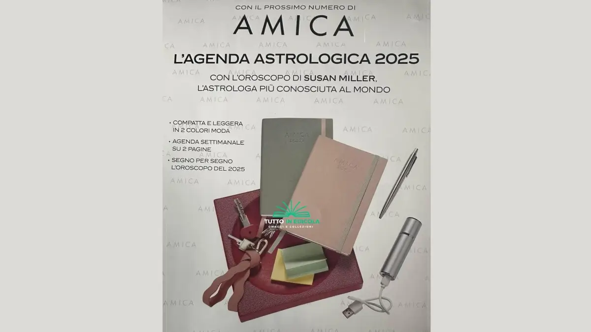 Amica con Agenda Astrologica 2025 in edicola